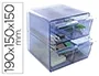 Archivo 2000 Archicubo 2000 Organizador Modular con 4 Cajones Plástico Azul Transparente 190x150x150 mm
