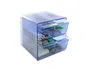 Archivo 2000 Archicubo 2000 Organizador Modular con 4 Cajones Plástico Azul Transparente 190x150x150 mm