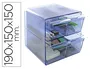 Archivo 2000 Archicubo 2000 Organizador Modular con 4 Cajones Plástico Azul Transparente 190x150x150 mm