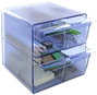 Archivo 2000 Archicubo Organizador Modular de 4 Cajones Azul Transparente