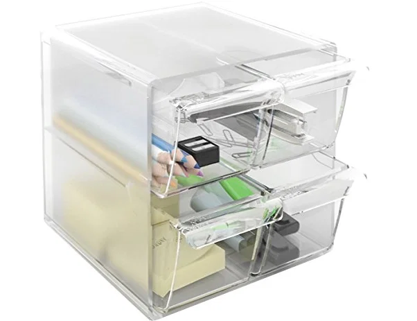 Archivo 2000 Archicubo Organizador de 4 Cajones Cristal Transparente Archivo 2000 Archicubo Organizador de 4 Cajones Cristal Transparente