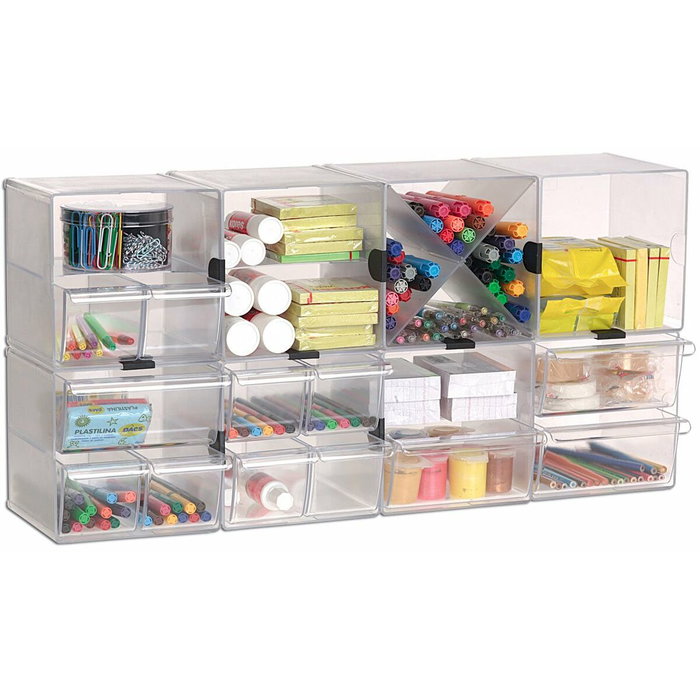 Archivo 2000 Archicubo Organizador de 4 Cajones Cristal Transparente Archivo 2000 Archicubo Organizador de 4 Cajones Cristal Transparente