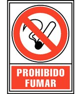 Archivo 2000 Señal "Prohibido Fumar" 210x297 mm PP 700 Micras Blanco-Rojo