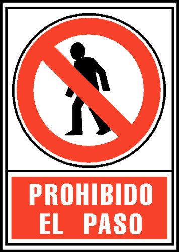 ARCHIVO 2000 Señal Informativa Prohibido el Paso Rojo