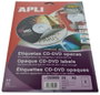 Apli Etiquetas Adhesivas para CD-DVD Tamaño Clásico con Dorso Opaco