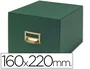 Liderpapel Fichero fichas tela verde 500 fichas n.5 tamaño 160x220 mm