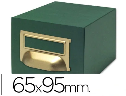 Liderpapel Fichero de fichas tela verde para 500 fichas 65x95 mm n.1 Liderpapel Fichero de fichas tela verde para 500 fichas 65x95 mm n.1