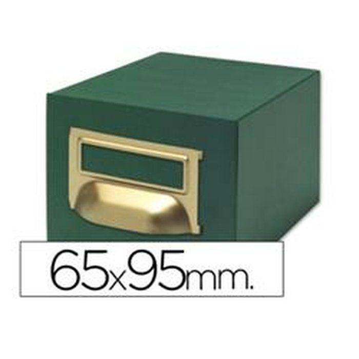 Liderpapel Fichero de fichas tela verde para 500 fichas 65x95 mm n.1