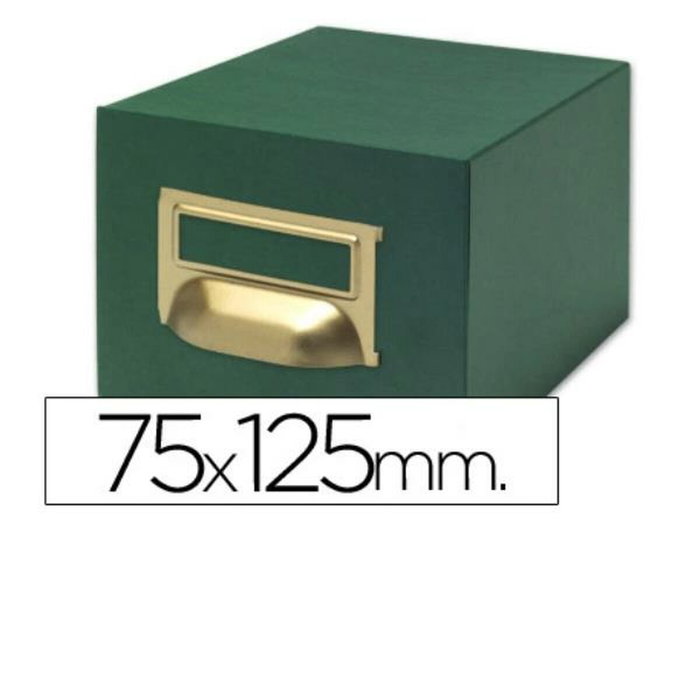 Liderpapel Fichero fichas tela verde 500 fichas n.2 75x125 mm
