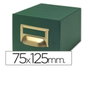 Liderpapel Fichero fichas tela verde 500 fichas n.2 75x125 mm