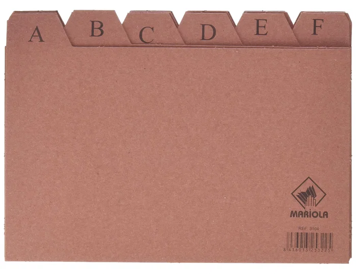 Mariola Índice para Ficheros A-Z Cartón Cuero 200x120 mm