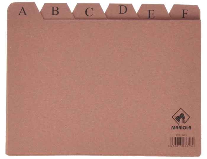 Mariola Índice para ficheros A-Z cartón cuero 215x160 mm