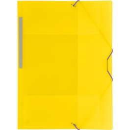 Grafoplás Carpeta Colorgraf Folio 3 Solapas, Polipropileno Translúcido Semirrígido, Gomas Elásticas Redondas, Formato Folio (325x230mm), Amarillo