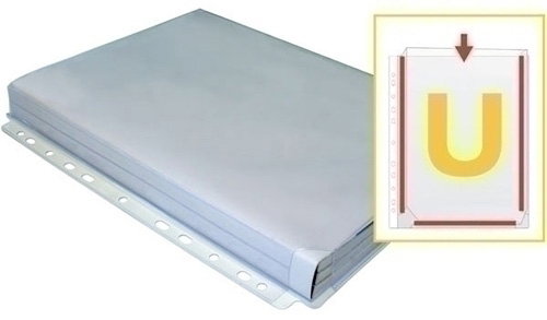 Grafoplás Fundas de PVC con Fuelle en U, 11 Taladros, A4, Transparente
