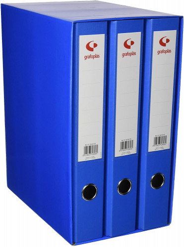 Grafoplás Módulo 3 Archivadores de Palanca Folio Azul 40mm Grafoplás Módulo 3 Archivadores de Palanca Folio Azul 40mm