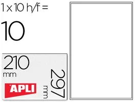 Apli Etiquetas Adhesivas Transparentes Poliester para Impresora Ink-jet 210x297 mm en Carpetas de 10 Hojas