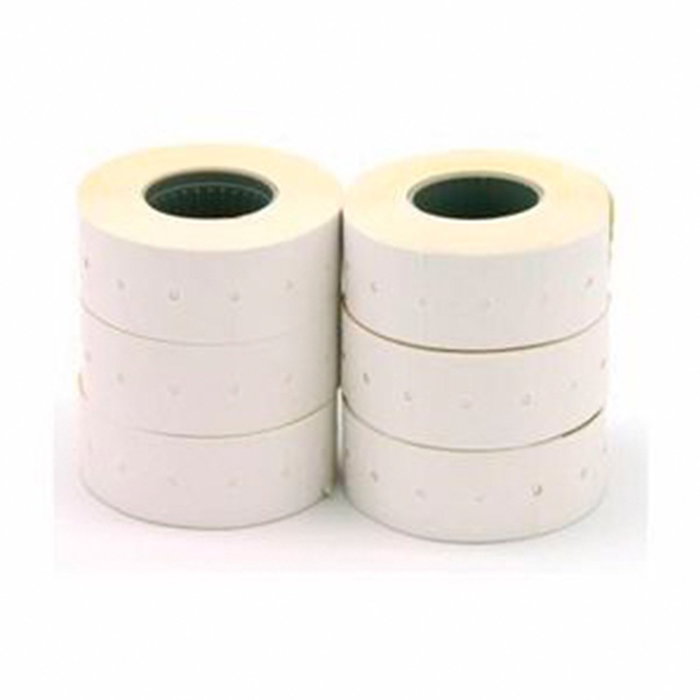 APLI Etiquetas de Precio Blancas Removibles 26x16 mm, Pack de 6 Rollos