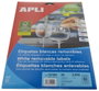 Apli Etiquetas Adhesivas Blancas Cantos Romos 35,6x16,9mm 2.000 uds.