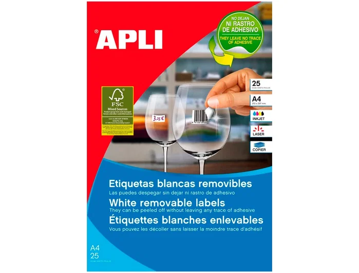 Apli Etiquetas Adhesivas Blancas Cantos Romos 35,6x16,9mm 2.000 uds. Apli Etiquetas Adhesivas Blancas Cantos Romos 35,6x16,9mm 2.000 uds.
