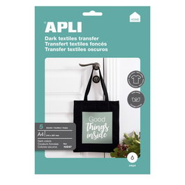 APLI Papel Transfer Inkjet A4 para Algodón Oscuro (5 Hojas)