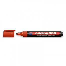 Edding 300-02 Marcador Permanente Punta Redonda Rojo de 1,5-3 mm (Pack de 10) extra-fino/fino