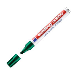Edding Marcador permanente 3300 punta biselada verde, trazo 1-5mm