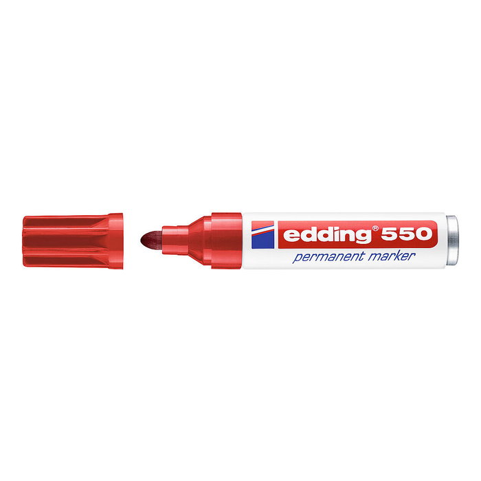 Edding 550 Marcador Permanente Rojo Punta Redonda 3-4mm