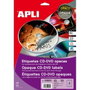 Apli Etiquetas Adhesivas para CD/DVD Tamaño Mega Dorso Opaco Blanco