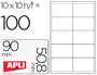 Apli Tarjetas de Visita Microperforadas Blancas 200g Mate 90x50,8mm