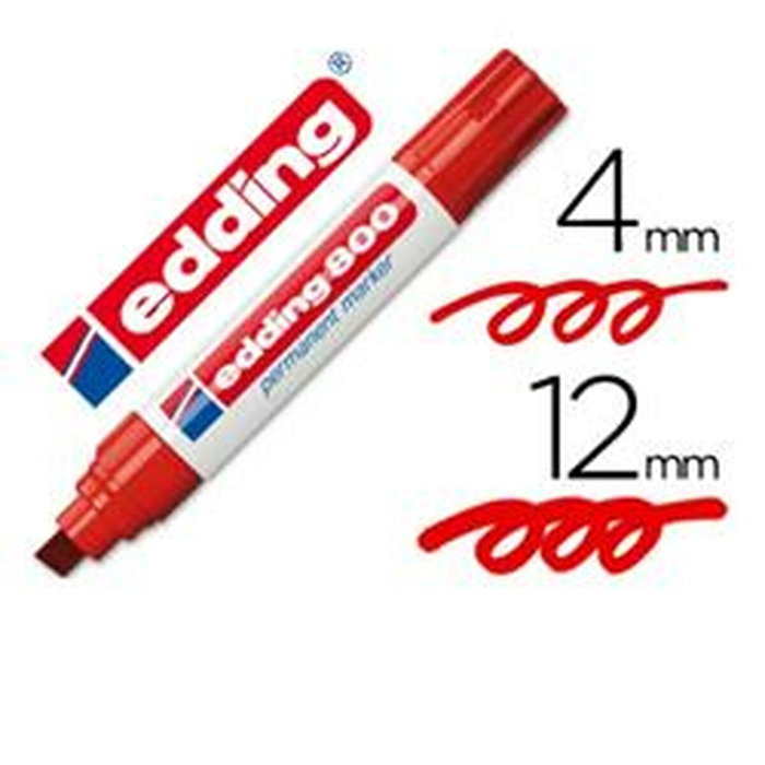edding Marcador permanente 800 punta de cincel rojo 4-12 mm