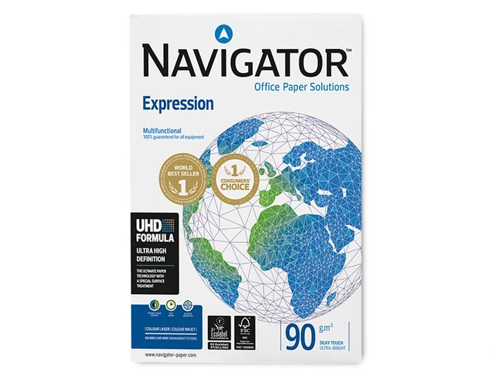 Navigator Papel Fotocopiadora DIN A4 90 Gramos Paquete 500 Hojas Uso Diario Color B/N Calidad UHD