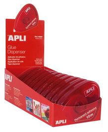 Roller Adhesivo Apli Cassette Permanente Doble Cara 10 Mts. (Set de 10)