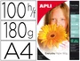 Apli Papel Fotográfico Everyday A4 180 gr Inkjet Paquete 100H Blanco Brillo