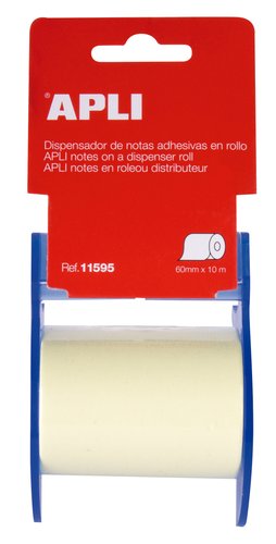 Apli Dispensador de Notas Adhesivas en Rollo 60mmx10m Amarillo Pastel