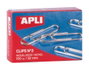 APLI Clips Niquelados Nº 2 de 32 mm, Caja de 100 unidades