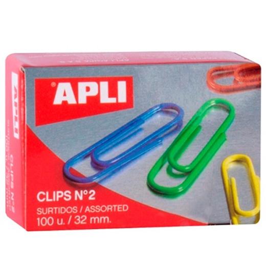 Apli Clips Color Nº 2 de 32 mm Surtidos