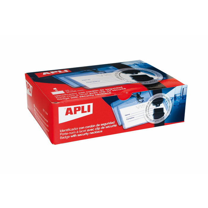 Apli Caja de 25 Identificadores Horizontales con Cordón de Seguridad Apli Caja de 25 Identificadores Horizontales con Cordón de Seguridad