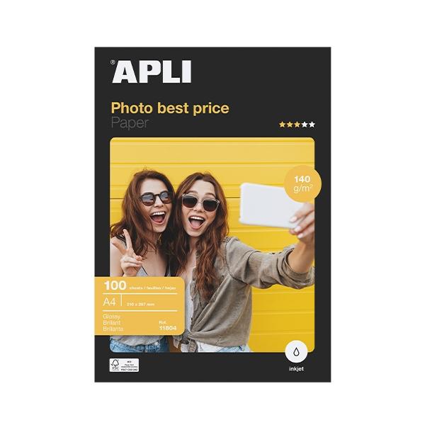 Apli Papel Fotográfico Best Price A4 140g Brillo 100 Hojas