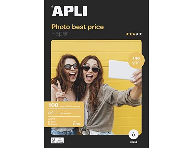 Apli Papel Fotográfico Glossy A4 140 g/m² 100 Hojas