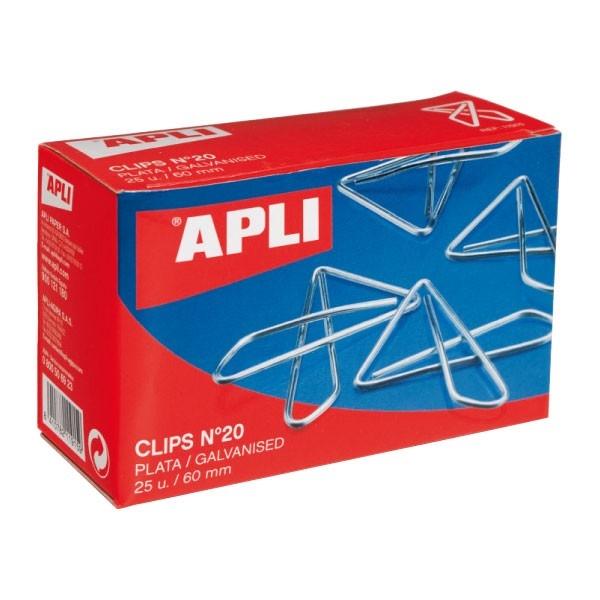 Apli Clips Mariposa Nº 20 de 60 mm, Plata