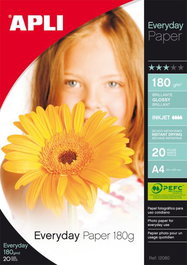 Papel Inkjet Apli Foto A4 180G 20H Everyday Glossy
