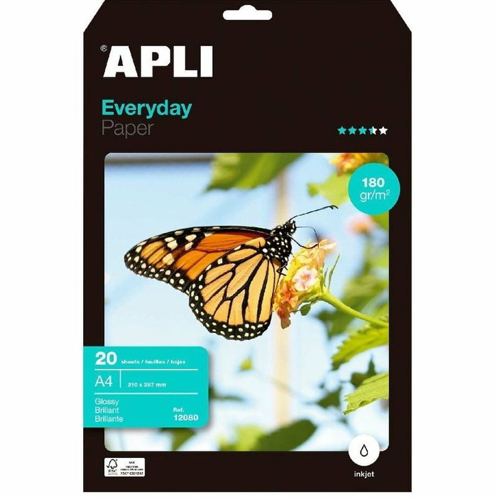 Apli Papel Fotográfico Everyday A4 Brillante 180g