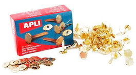 Apli Encuadernadores Metálicos con Arandela, Dorados, 18 mm - 100 Unidades