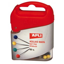 Aguja Señalizadora Mapa Apli 4X20 Mm. Autoservicio Caja De 50 Surtido