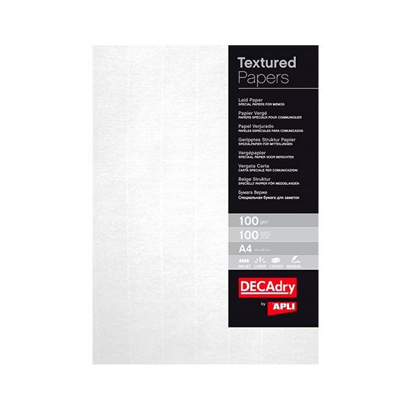 Apli Papel Verjurado Blanco A4 100 g/m² 100 Hojas
