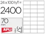 Apli Etiquetas Adhesivas 70x37mm Blancas para Inkjet/Láser