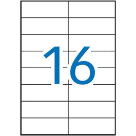 Apli Etiquetas Adhesivas 105x37 mm Inkjet-Láser Cantos Rectos C-Rectos 16 X 100H Blanco Pack 100 Hojas 1600 Etiquetas