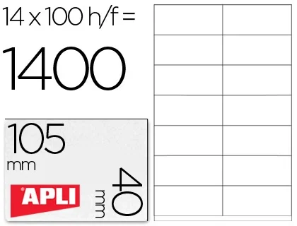 Apli Etiquetas Adhesivas 105x40mm Blanco