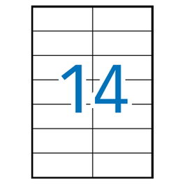 Apli Etiquetas Adhesivas C-Rectos 105x42,4 mm Inkjet-Láser 14 x 100H Blanco Cantos Rectos Permanente