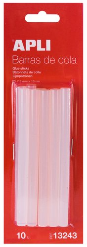 Apli Barras de Cola Termofusible Blancas 7,5 mm x 10 cm (10 unidades) Apli Barras de Cola Termofusible Blancas 7,5 mm x 10 cm (10 unidades)